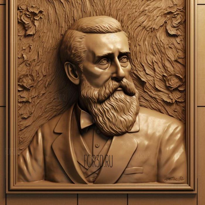 Theodor Herzl 3 stl model for CNC